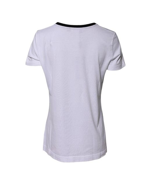 Dolce & Gabbana Purple Eleganza Cotton Crew Neck Tee T-Shirt