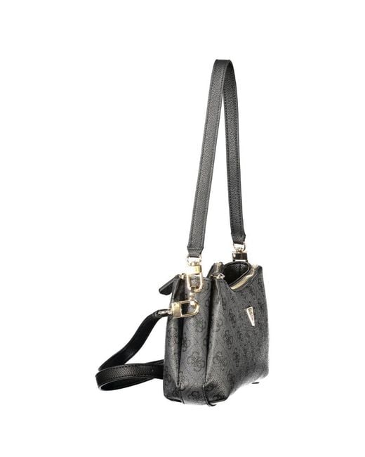 Guess Gray Black Polyethylene Handbag