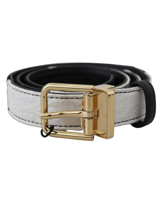 Dolce & Gabbana Black Patchwork Metal Buckle Belt