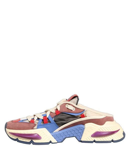 Dolce & Gabbana White Multicolor Low Top Airmaster Sneakers Shoes for men
