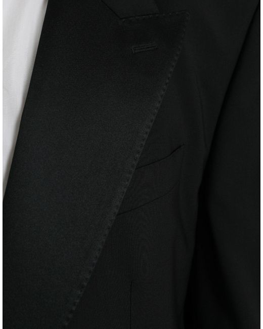 Dolce & Gabbana Black Sicilia Single Breasted Coat Blazer for men