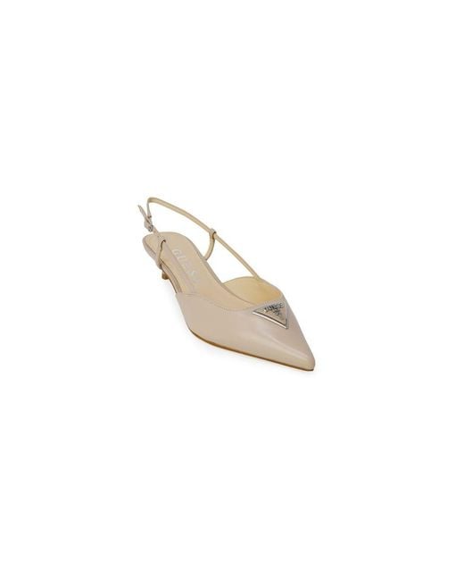 Guess White Beige Polyester High Heel Pumps