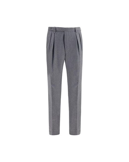 Brioni Gray Wool Oves Aries Casual Pants for men