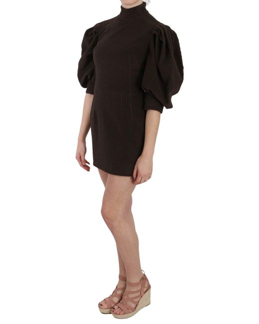 Dolce & Gabbana Black Corduroy Bodycon Cotton Mini Dress