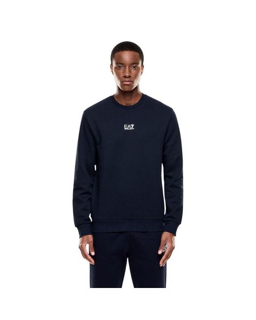 EA7 Blue Cotton Sweatshirt for men
