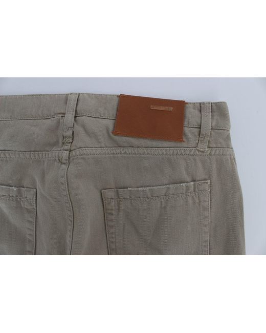 Acht Natural Cotton Patchwork Jeans Beige Sig30450 for men