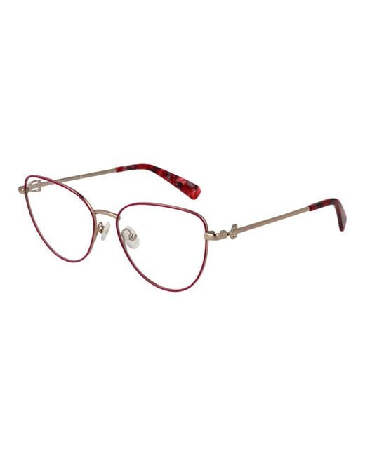 Longchamp Brown Pink Metal Glasses (frames)