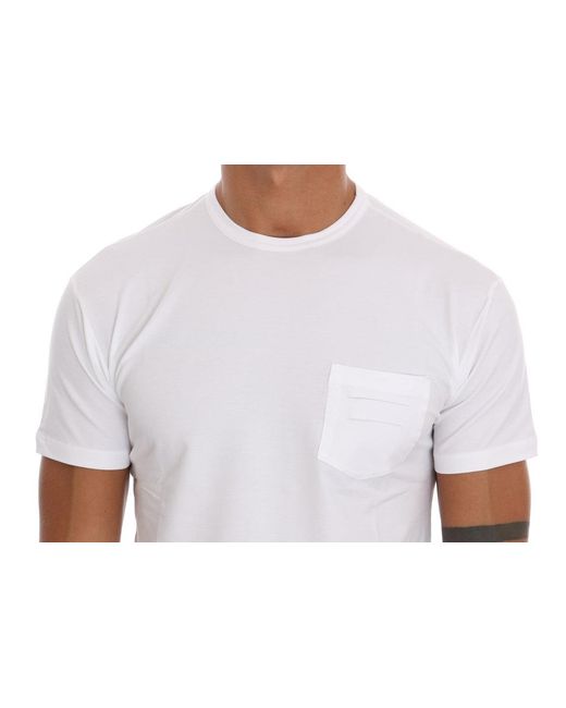 Daniele Alessandrini White Cotton Crewneck T-shirt for men