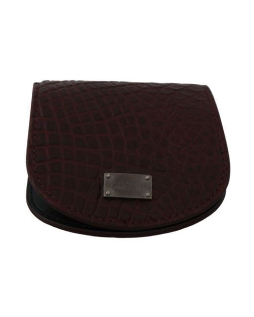 Dolce & Gabbana Brown Refined Caimano Leather Coin Case for men