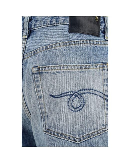 R13 Blue Cotton Jeans Denim