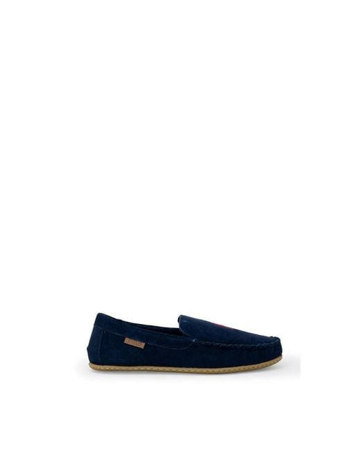 Ralph Lauren Blue Faux Fur Slippers for men