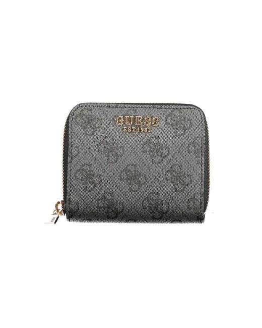 Guess Gray Black Polyethylene Wallet