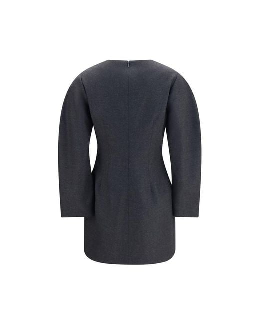 P.A.R.O.S.H. Blue Gray Wool Oves Aries Casual Dress