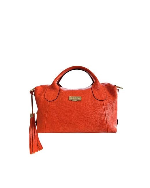 Baldinini Red Orange Leather Handbag
