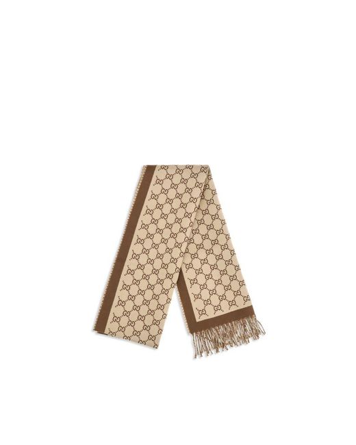 Gucci Natural Beige Wool Oves Aries Scarf
