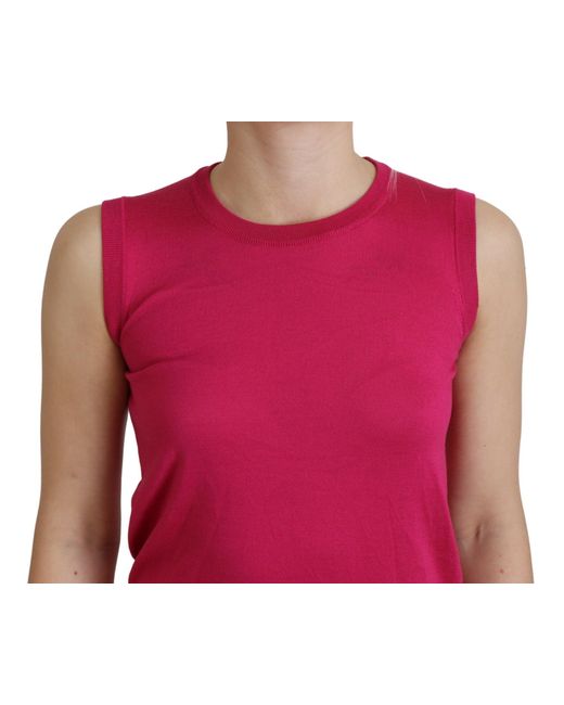 Dolce & Gabbana Red Silk Tank