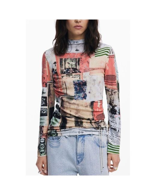 Desigual Red Rosa Viscosa 's Jersey