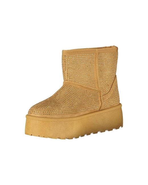 Laura Biagiotti Natural Marrone Polyester Boot