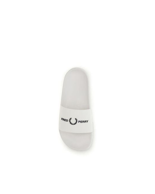 Fred Perry White Rubber Sandals for men