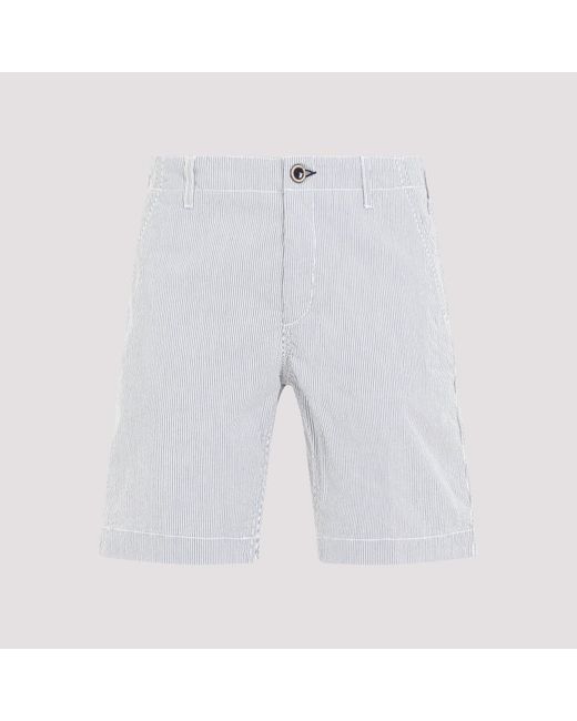Vilebrequin White Blue Cotton Chino Stripe Shorts for men