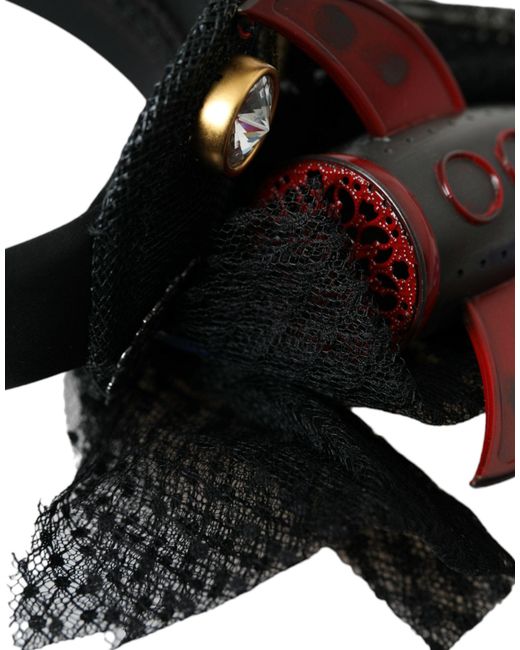 Dolce & Gabbana Black Missile Rocket Crystal Stars Headband Diadem