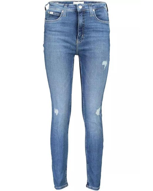 Calvin Klein Blue Super Skinny Washed Effect Jeans