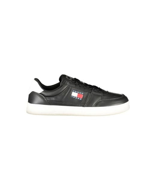 Tommy Hilfiger Black Leather Sneaker for men
