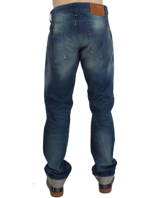 Acht Denim Cotton Stretch Baggy Fit Jeans Blue Sig30490 for men