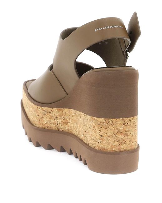 Stella McCartney Brown Elyse Platform Sandals With Wedge