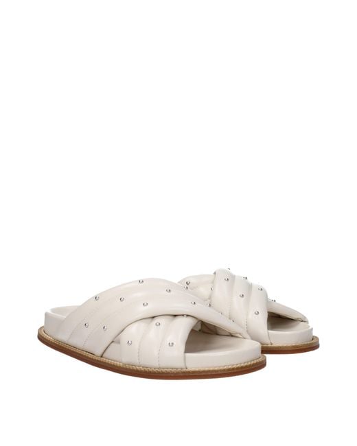 Fabiana Filippi White Studded Leather Sandals