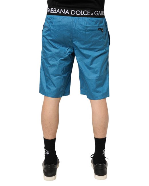Dolce & Gabbana Blue Logo Waistband Beachwear Shorts Swimwear for men