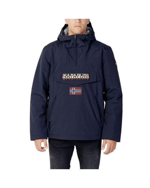Napapijri Blue Polyester Shell Jacket for men