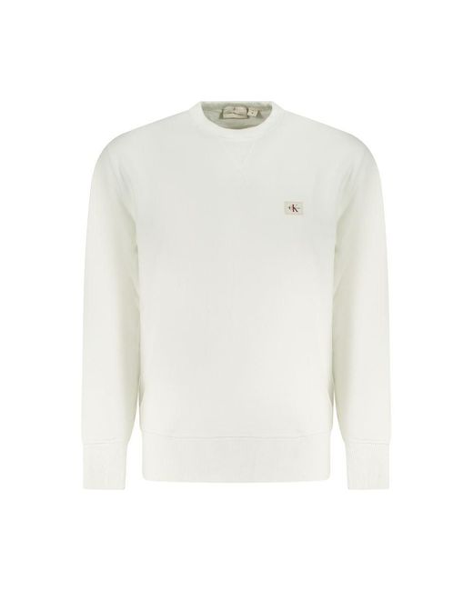 Calvin Klein White Cotton Men Sweatshirt for men