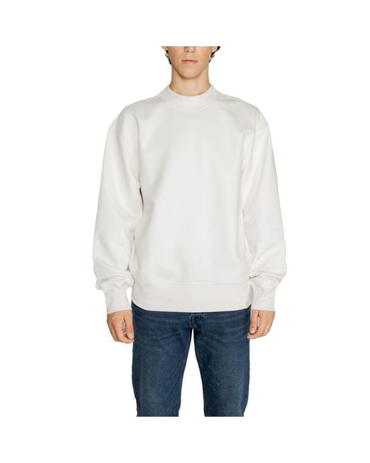 Calvin Klein White Recycled Cotton Sweatshirt for men