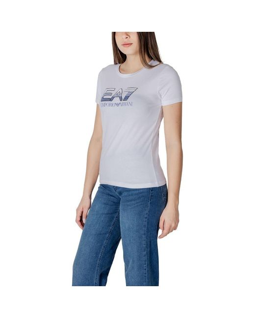 EA7 Blue Cotton T-Shirt