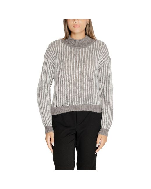 Jacqueline De Yong Gray Polyester Sweater