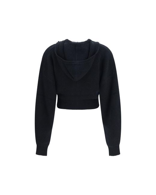 Max Mara Blue Black Wool Oves Aries Cardigan