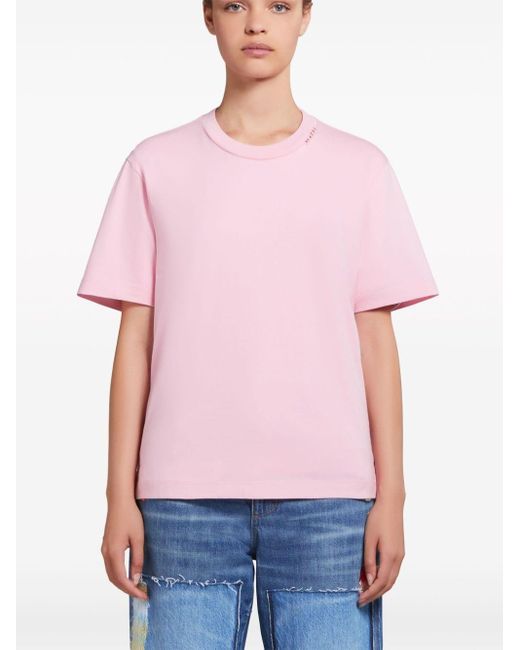 Marni Pink T-Shirt With Embroidery