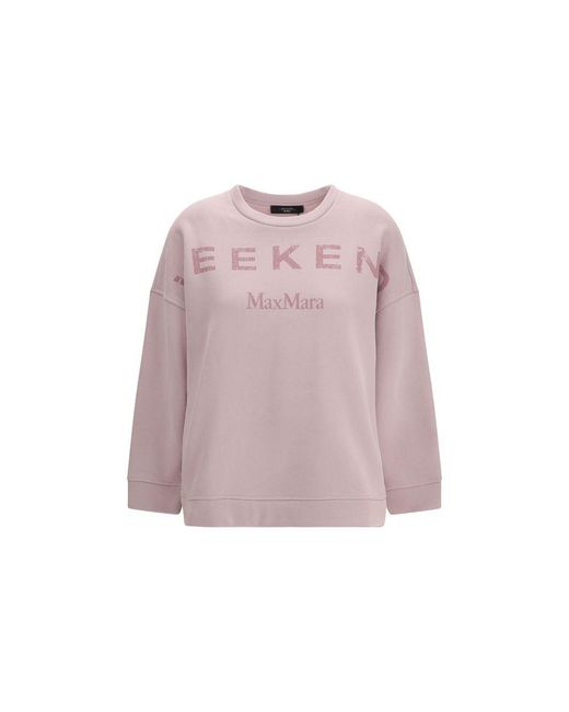 Max Mara Pink Purple Cotton Sweatshirt