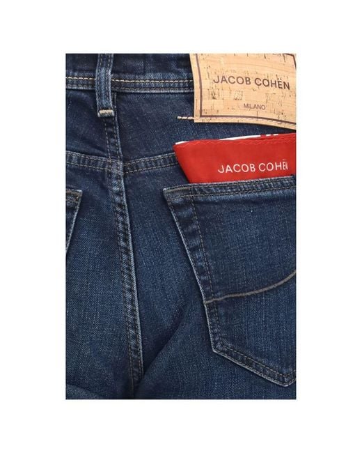 Jacob Cohen Blue Cotton Tapered Jeans for men
