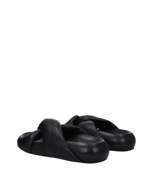 Marni Black Leather Slipper