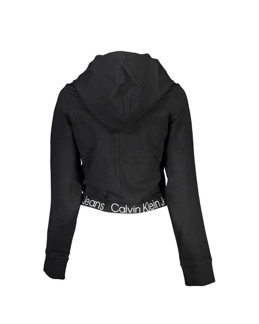 Calvin Klein Black Sleek Hooded Technical Sweatshirt