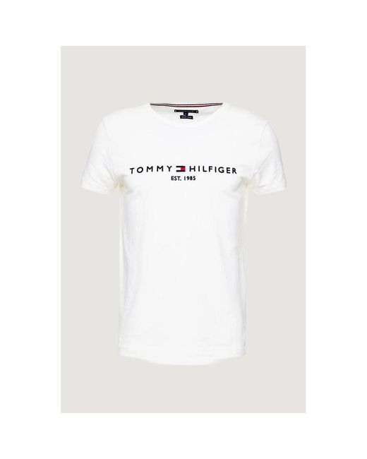 Tommy Hilfiger White Cotton T-Shirt for men