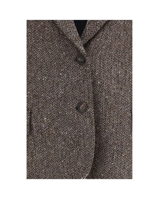 Brunello Cucinelli Brown Wool Oves Aries Biker Jacket