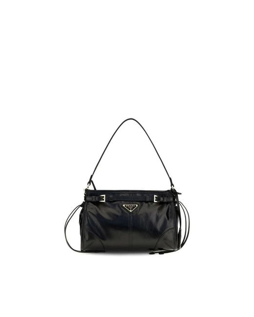 Prada Black Calf Leather Bos Taurus Handbag