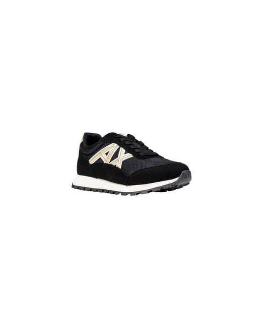ARMANI EXCHANGE Black Bicolor Polyester Athletic Sneakers