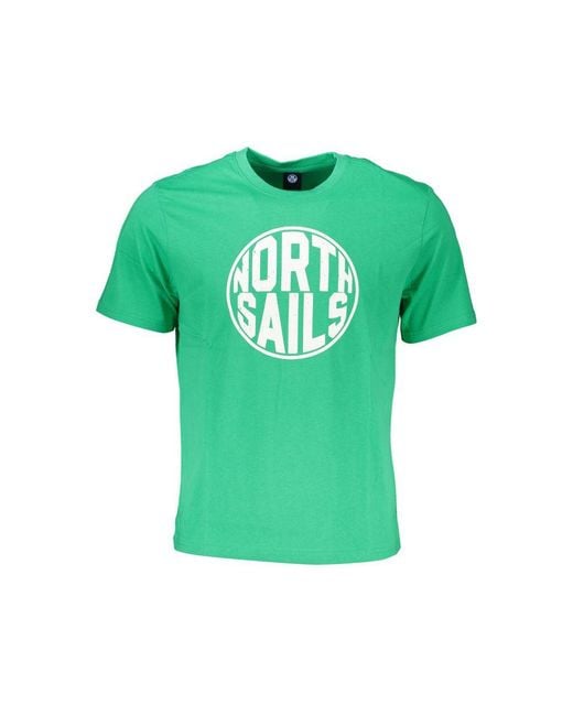 North Sails Green Cotton T-Shirt for men