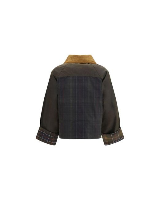 Barbour Green Brown Cotton Shell Jacket