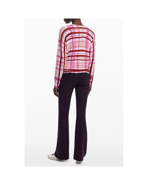 Desigual Red Pink Viscose Sweater
