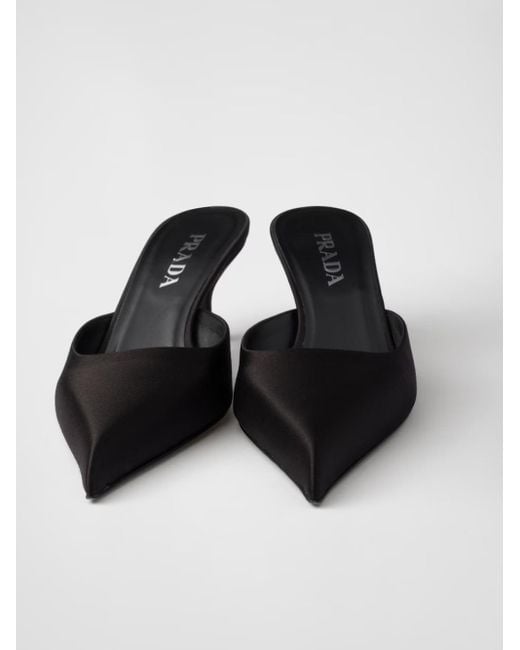 Prada White Black Satin Sabot for men